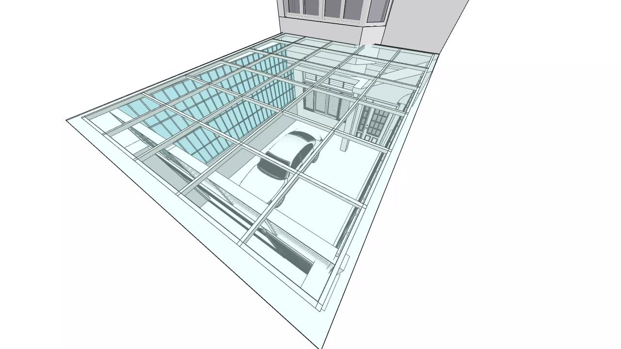 一新設計 3D 草模動畫：車庫與採光罩的立體模型